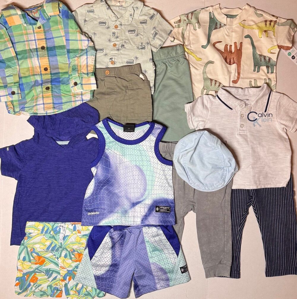 Baby Boy 12 Months Bundle - 13 items Multiple Brands (Bx 14)